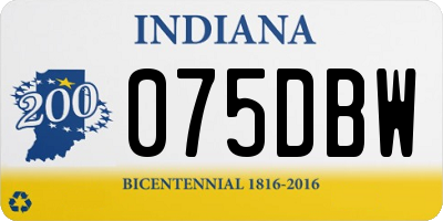IN license plate 075DBW