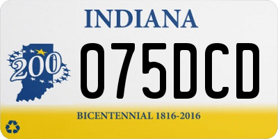 IN license plate 075DCD