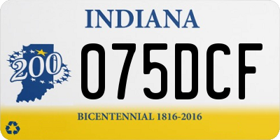 IN license plate 075DCF