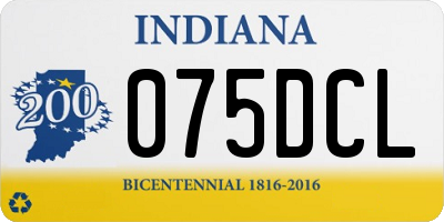 IN license plate 075DCL