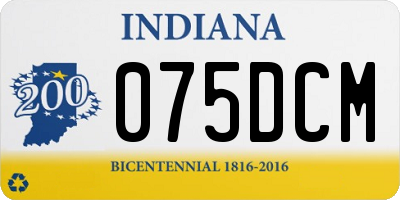 IN license plate 075DCM