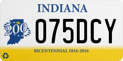 IN license plate 075DCY