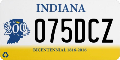 IN license plate 075DCZ