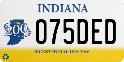 IN license plate 075DED
