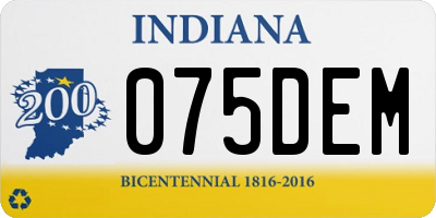 IN license plate 075DEM
