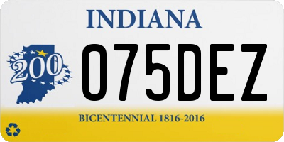IN license plate 075DEZ