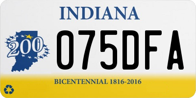 IN license plate 075DFA