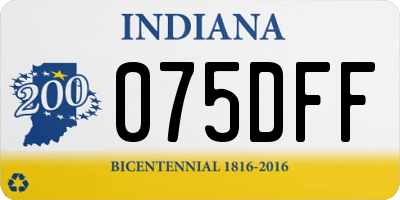 IN license plate 075DFF