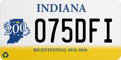 IN license plate 075DFI