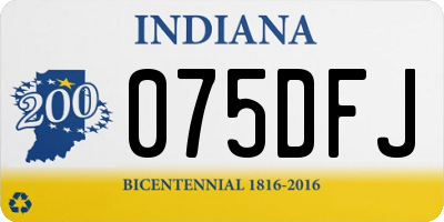 IN license plate 075DFJ