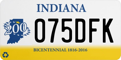 IN license plate 075DFK