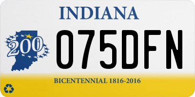 IN license plate 075DFN