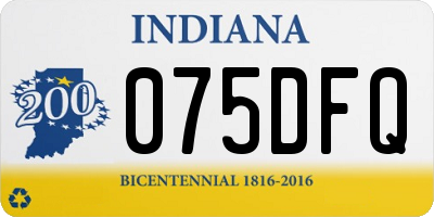 IN license plate 075DFQ