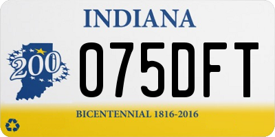 IN license plate 075DFT