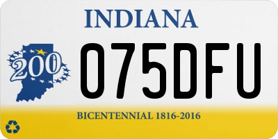 IN license plate 075DFU