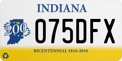 IN license plate 075DFX