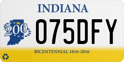 IN license plate 075DFY