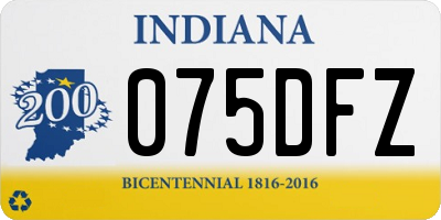 IN license plate 075DFZ