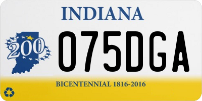 IN license plate 075DGA
