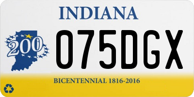 IN license plate 075DGX