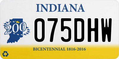 IN license plate 075DHW