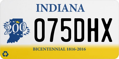 IN license plate 075DHX