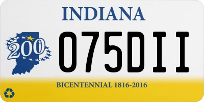IN license plate 075DII
