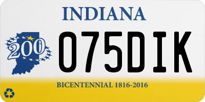 IN license plate 075DIK