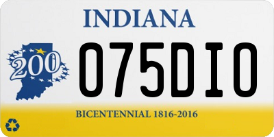 IN license plate 075DIO