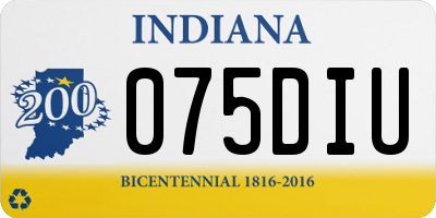 IN license plate 075DIU