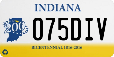 IN license plate 075DIV
