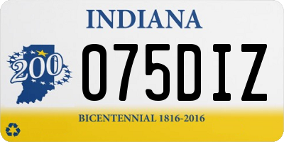 IN license plate 075DIZ