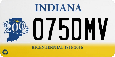 IN license plate 075DMV