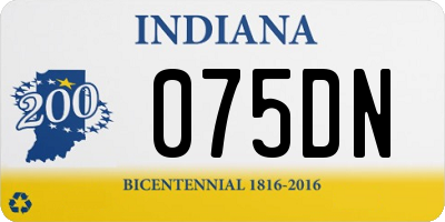 IN license plate 075DN