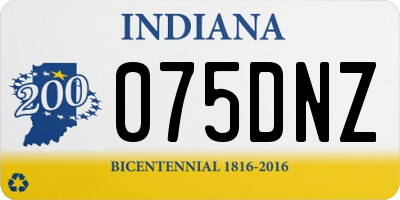 IN license plate 075DNZ