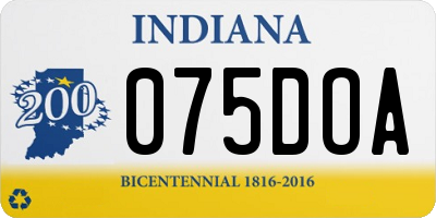 IN license plate 075DOA