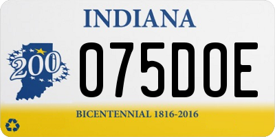 IN license plate 075DOE