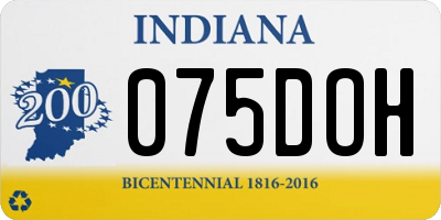 IN license plate 075DOH