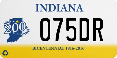 IN license plate 075DR