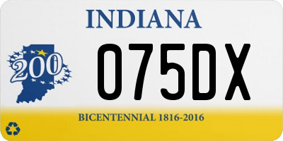 IN license plate 075DX