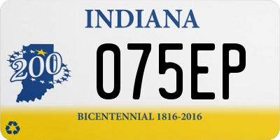 IN license plate 075EP