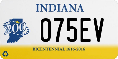 IN license plate 075EV