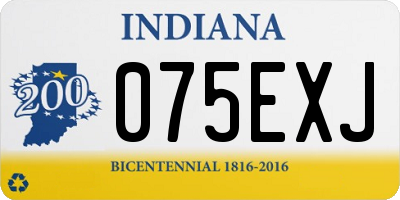 IN license plate 075EXJ