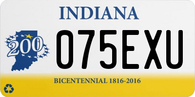 IN license plate 075EXU