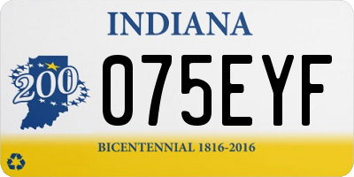 IN license plate 075EYF
