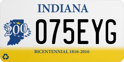 IN license plate 075EYG