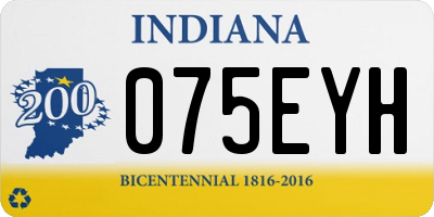 IN license plate 075EYH