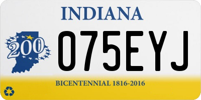 IN license plate 075EYJ