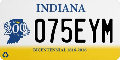 IN license plate 075EYM