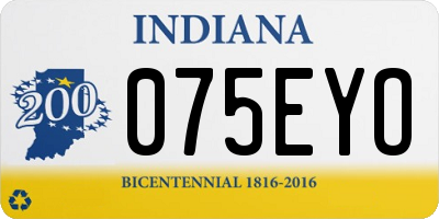 IN license plate 075EYO